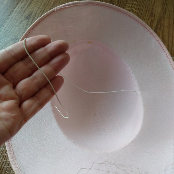 Vintage Pale Pink Hat with Mesh Bow and Net Veiling Fancy Formal Wedding - Picture 6 of 9